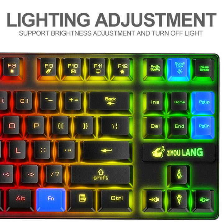 Stornfield | ZIYOU LANG T87 Backlit Wireless Gaming Keyboard and Mouse Combo (Blue)