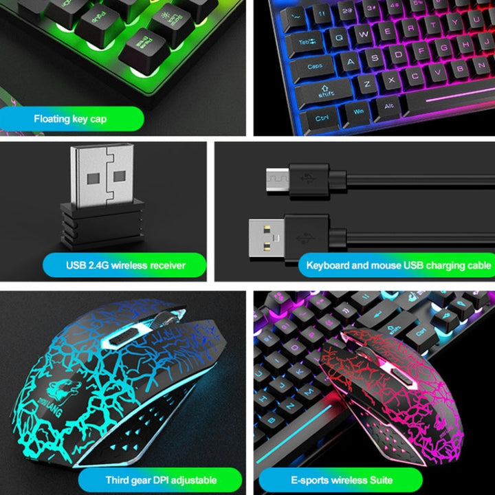 Stornfield | ZIYOU LANG T87 Backlit Wireless Gaming Keyboard and Mouse Combo (Blue)