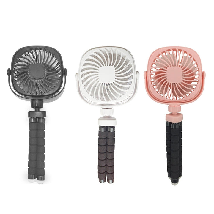 Octopus Stroller Deformation Fan Desktop Portable Handheld USB Small Fan, Colour: 1200mAh White | Stornfield