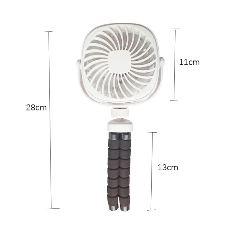 Octopus Stroller Deformation Fan Desktop Portable Handheld USB Small Fan, Colour: 1200mAh White | Stornfield