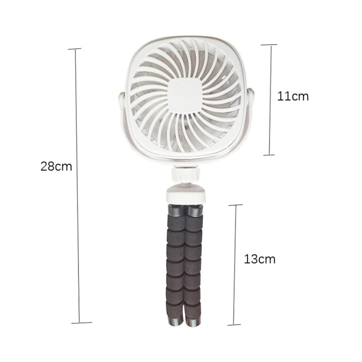 Octopus Stroller Deformation Fan Desktop Portable Handheld USB Small Fan, Colour: 1200mAh White | Stornfield