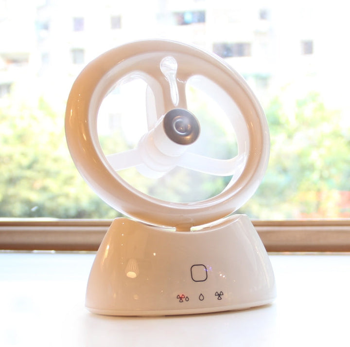 Mini USB Rechargeable Spray Fan Student Dormitory Office Desktop Mute Fan(Glossy White) | Stornfield