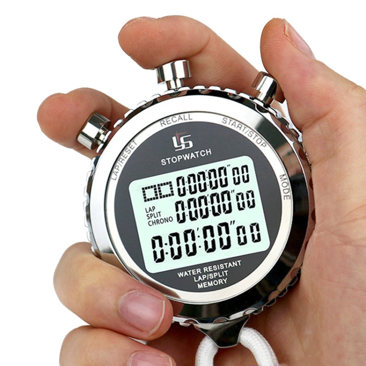 Digital Stopwatch Stainless Steel 3-Line Display | Stornfield