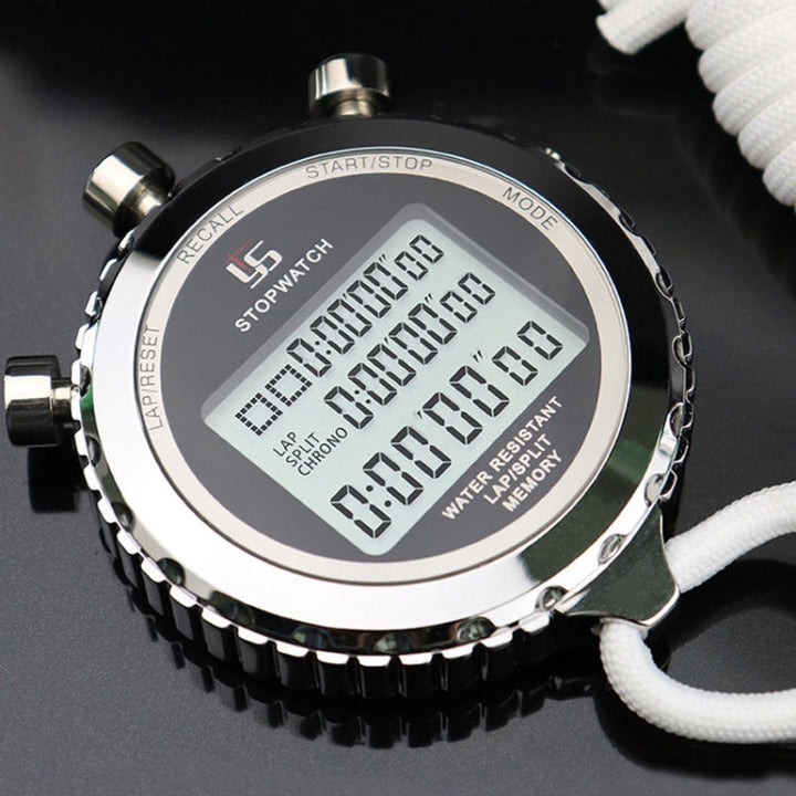 Stornfield | YS Metallic Stopwatch 3 Rows Display Training Running Electronic Timer, Style: YS-510 10 Memories