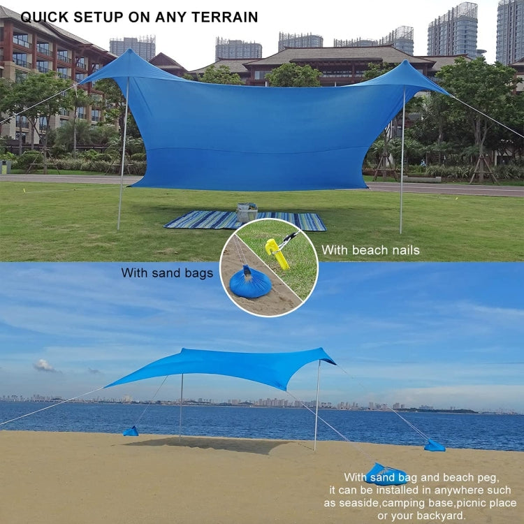 Stornfield | Outdoor Lycra Beach Camping Tent with Canopy, Sun Shade, Fishing Tent, Size: 210x160x150cm (Blue)