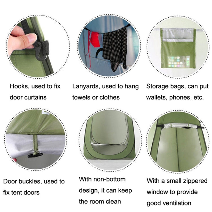 Stornfield | Outdoor Camping Toilet Tent Automatic Shower Tent, Style: Single Person (Olive Green)