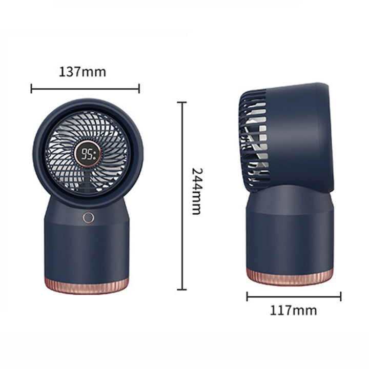 Spray Humidified LED Digital Display Office Home Fan, Style: 3600mAh Rechargeable(White) | Stornfield