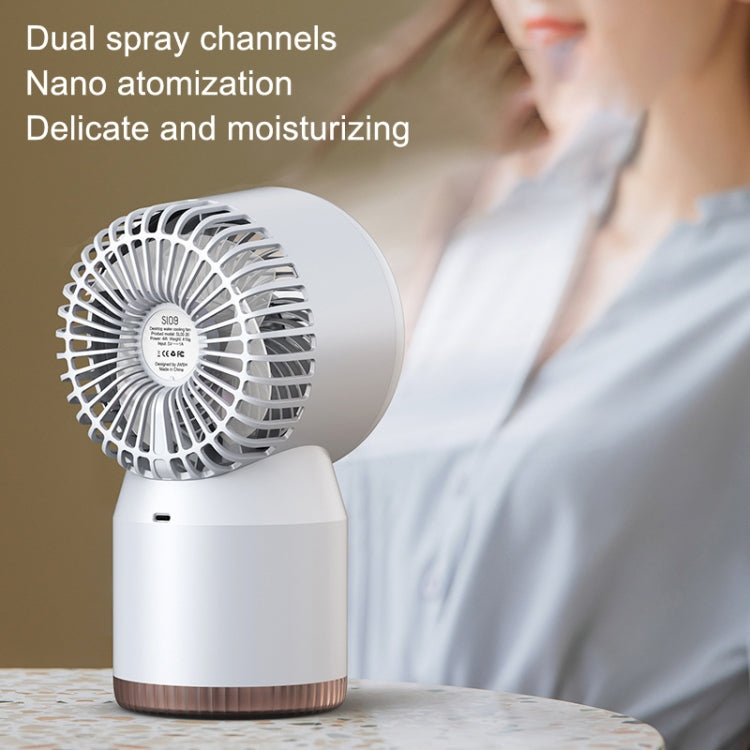 Spray Humidified LED Digital Display Office Home Fan, Style: 3600mAh Rechargeable(White) | Stornfield