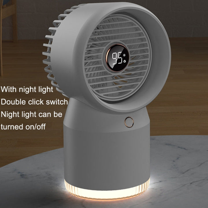 Spray Humidified LED Digital Display Office Home Fan, Style: 3600mAh Rechargeable(White) | Stornfield