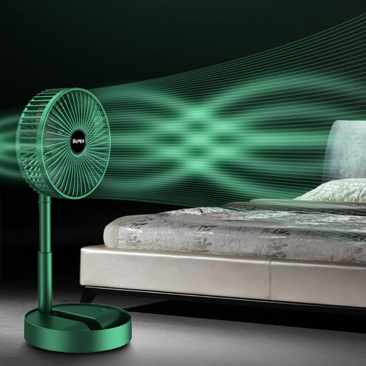 Portable Folding Fan  Retractable Floor Standing Fan,Style: Rechargeable (Green) | Stornfield