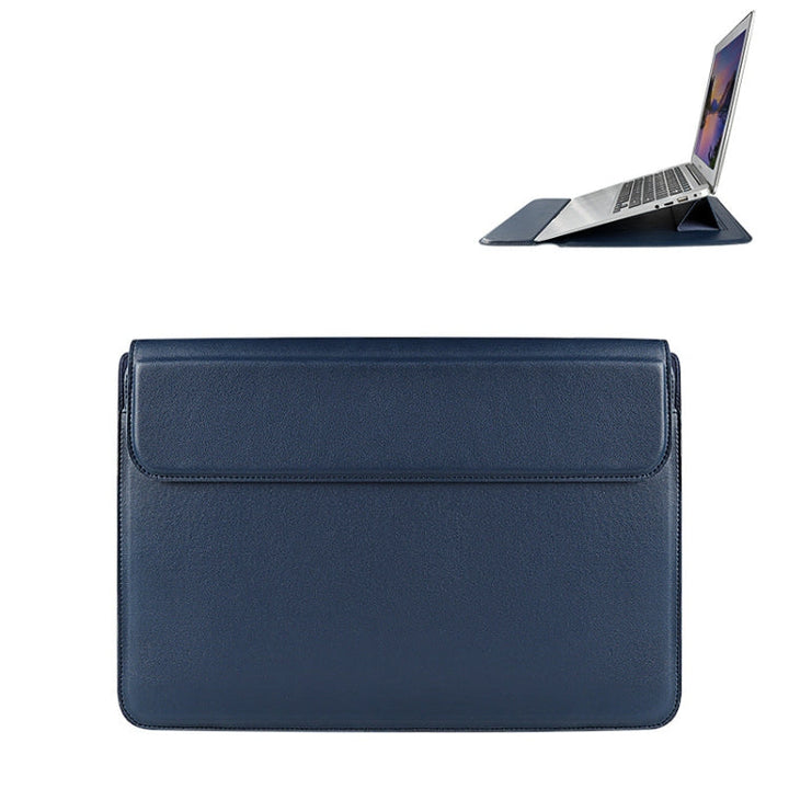 Stornfield | PU08DZ PU Leather Laptop Inner Bag with Stand Function, Size: 14.1-15.4 inch (Sapphire Blue)