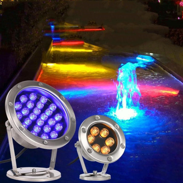 Stornfield | LED Underwater Light Swimming Pool Fish Pond Fountain Waterproof Landscape Light 18W(Yellow)