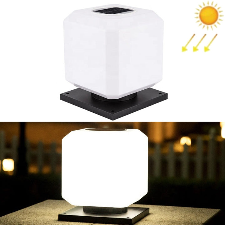 Stornfield | 003 Solar Square Outdoor Post Light Waterproof LED Wall Lights, Size: 20cm (White Light)