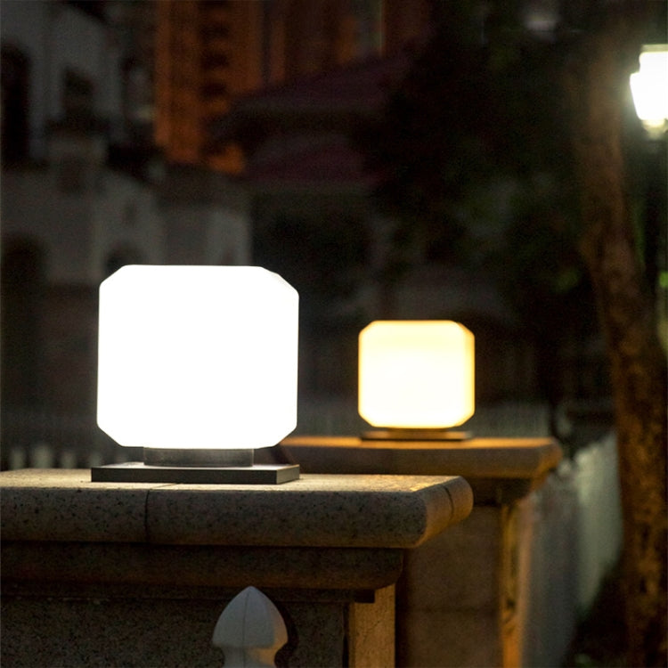 Stornfield | 003 Solar Square Outdoor Post Light Waterproof LED Wall Lights, Size: 20cm (White Light)