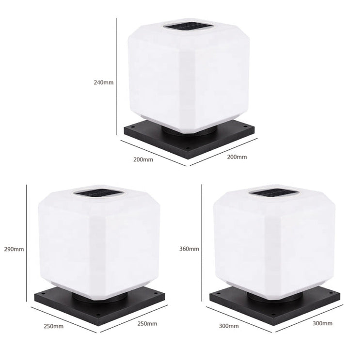 Stornfield | 003 Solar Square Outdoor Post Light Waterproof LED Wall Lights, Size: 20cm (White Light)