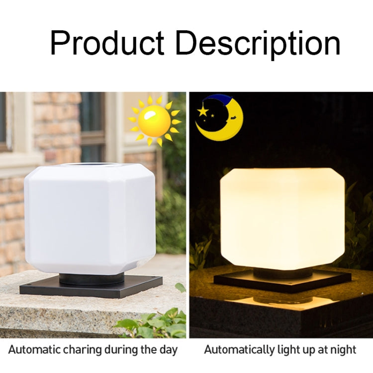 Stornfield | 003 Solar Square Outdoor Post Light Waterproof LED Wall Lights, Size: 20cm (White Light)