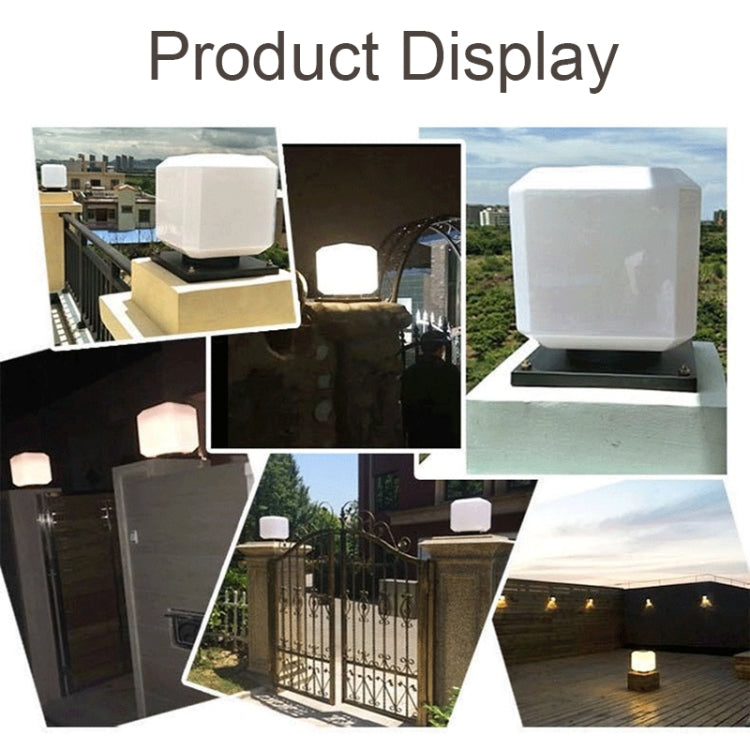 Stornfield | 003 Solar Square Outdoor Post Light Waterproof LED Wall Lights, Size: 20cm (White Light)