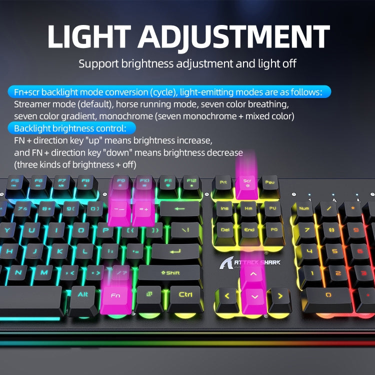 Stornfield | Attack Shark T3RGB RGB Illuminated Wireless Keyboard and Mouse Set (Black)