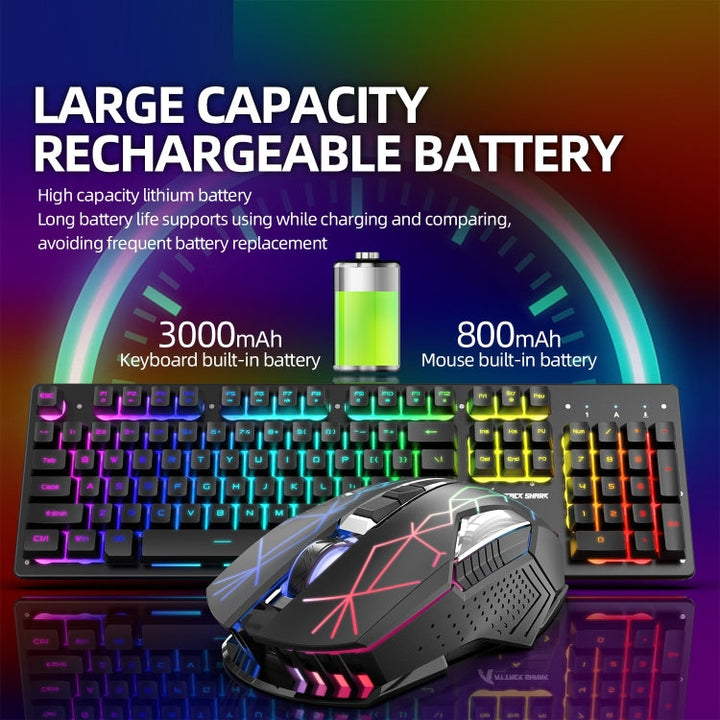 Stornfield | Attack Shark T3RGB RGB Illuminated Wireless Keyboard and Mouse Set (Black)