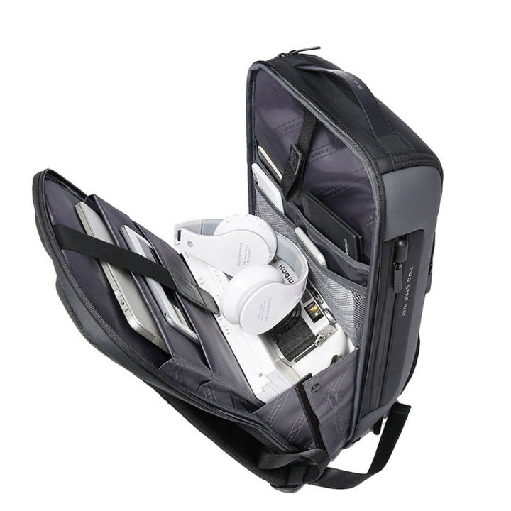 Stornfield | BANGE BG-7216plus Protection contre le vol Sac à dos de voyage étanche pour hommes Sac pour ordinateur portable 15,6 pouces (Noir)