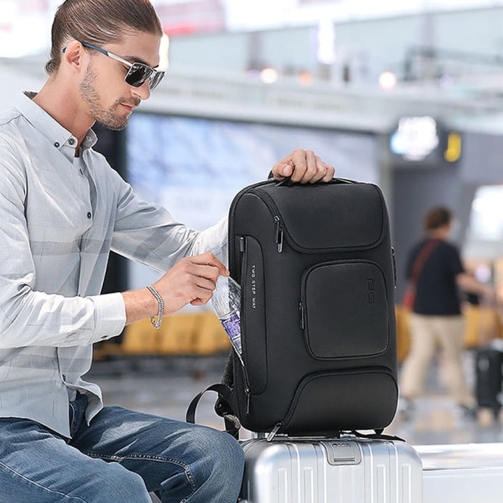 Stornfield | BANGE BG-7216plus Protection contre le vol Sac à dos de voyage étanche pour hommes Sac pour ordinateur portable 15,6 pouces (Noir)