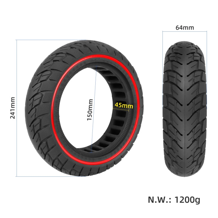 Stornfield | For Ninebot Max G30 10 X 2.5 Inch (60/70-6.5) Scooter Solid Rubber Red Line Tires