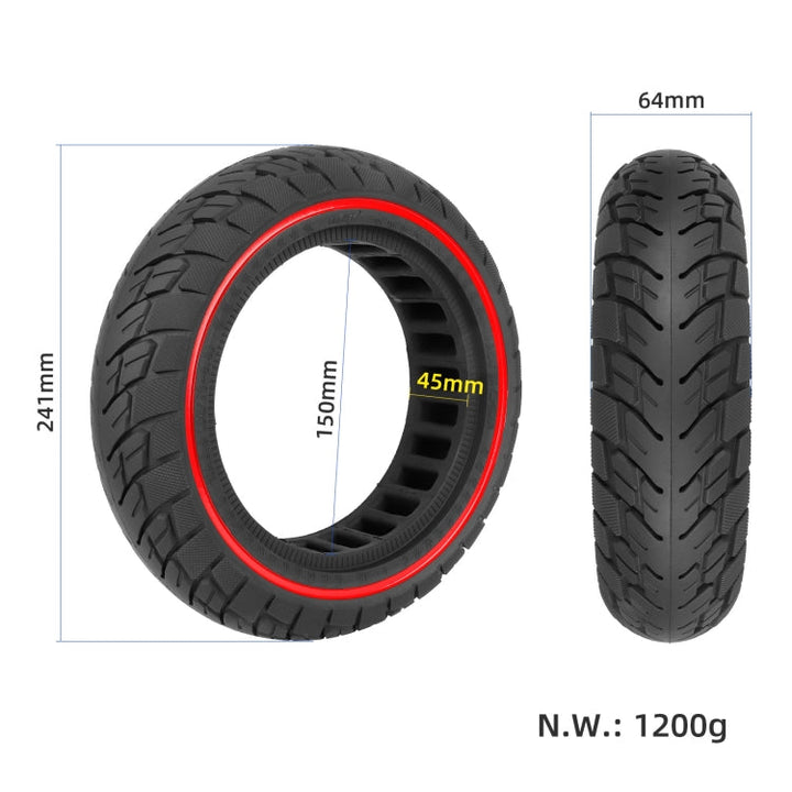 Stornfield | For Ninebot Max G30 10 X 2.5 Inch (60/70-6.5) Scooter Solid Rubber Red Line Tires