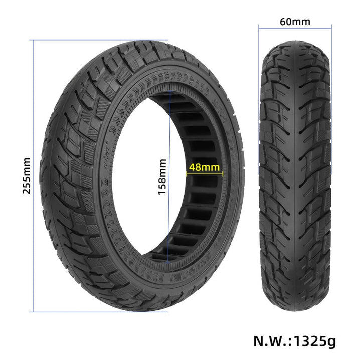 Stornfield | For Ninebot Max G30 10 X 2.5 Inches (60/70-6.5) Scooter Solid Rubber Tires Black