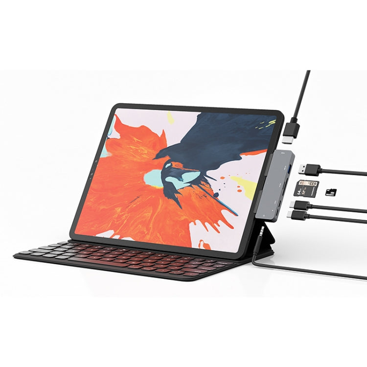 Stornfield | For iPad Pro 7-in-1 HDMI 4K + 3.5mm Audio + SD/TF + 1 USB 3.0 + USB-C/Type-C + USB-C PD Docking Station
