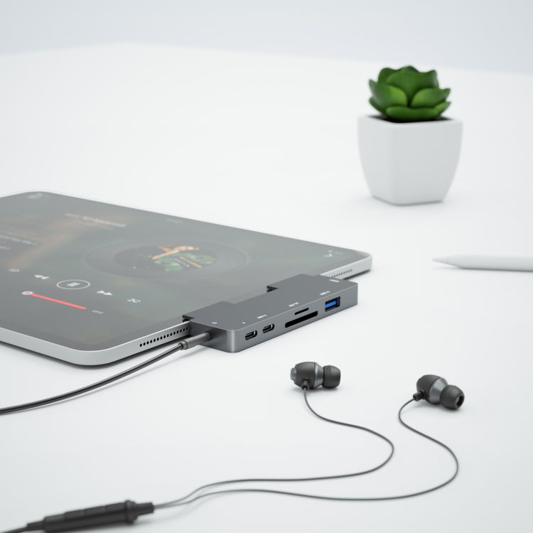 Stornfield | For iPad Pro 7-in-1 HDMI 4K + 3.5mm Audio + SD/TF + 1 USB 3.0 + USB-C/Type-C + USB-C PD Docking Station
