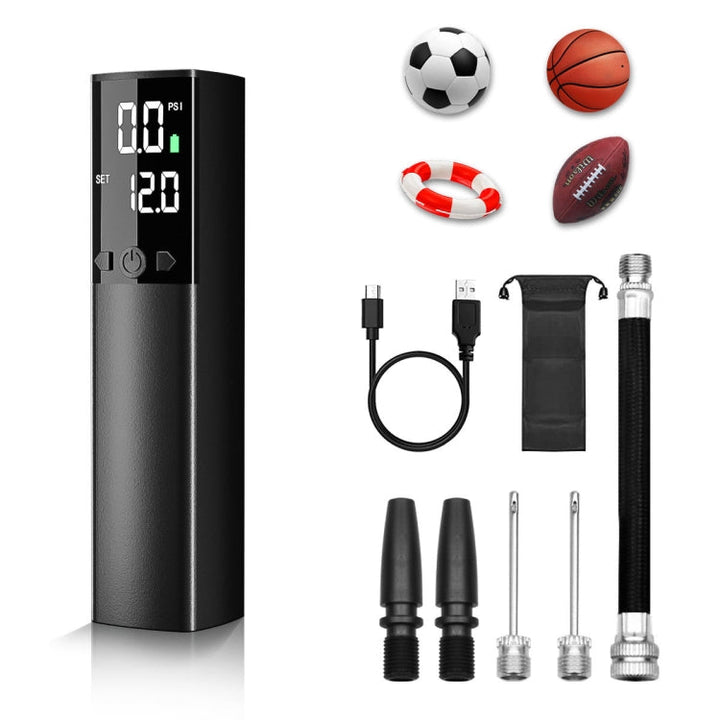 Stornfield | AP-04 Cordless Electric Air Pump with LCD Display for Football and Basketball (Black)