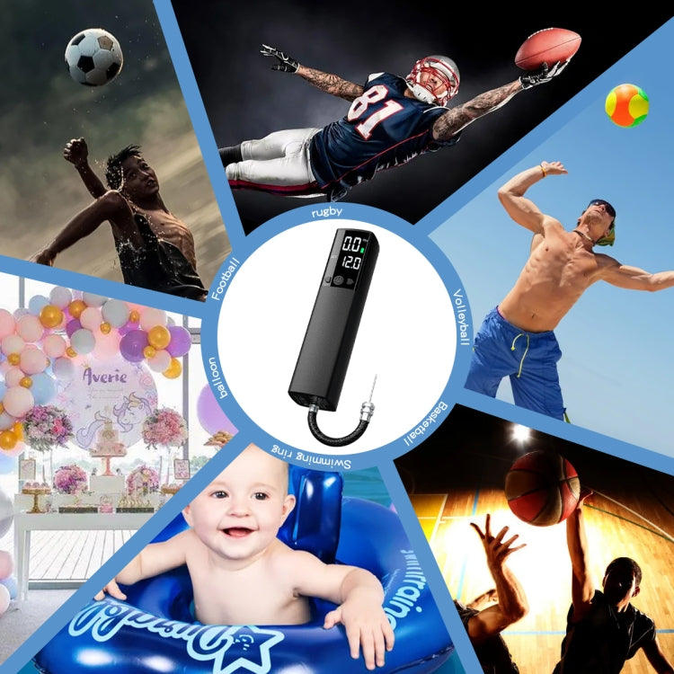 Stornfield | AP-04 Cordless Electric Air Pump with LCD Display for Football and Basketball (Black)