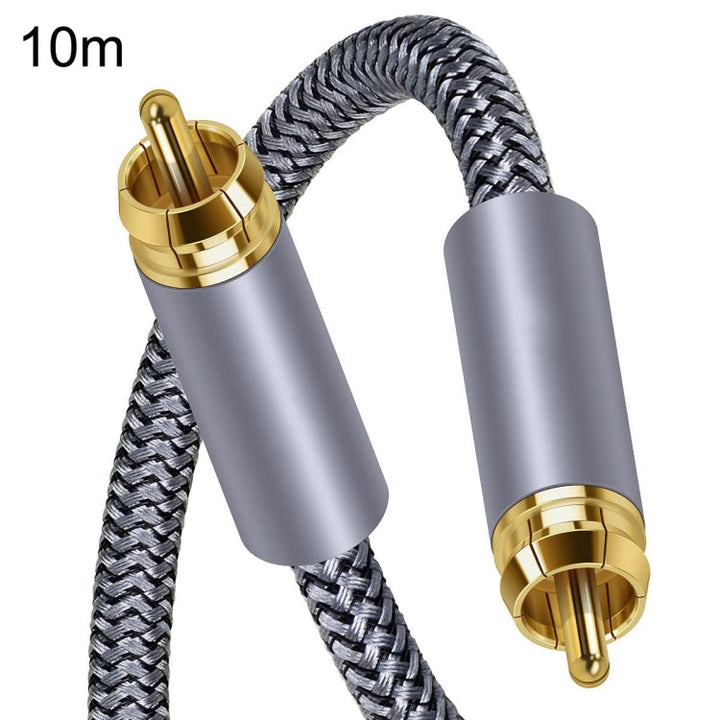 Stornfield | 10m Digital Coaxial RCA Audio Cable Pure Copper HIFI SPDIF Subwoofer Speaker Cable (Silver Grey)