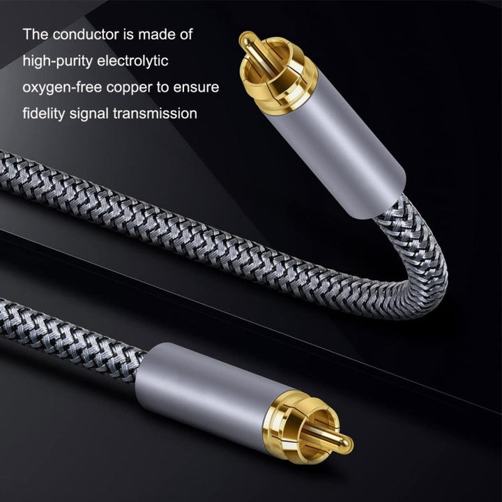 Stornfield | 10m Digital Coaxial RCA Audio Cable Pure Copper HIFI SPDIF Subwoofer Speaker Cable (Silver Grey)