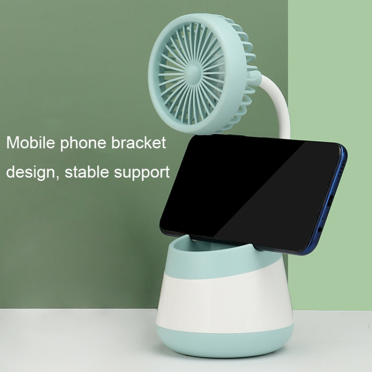 276A USB Charging Desktop Pen Holder Fan with Phone Holder Function Dormitory Portable Fan(Pink) | Stornfield