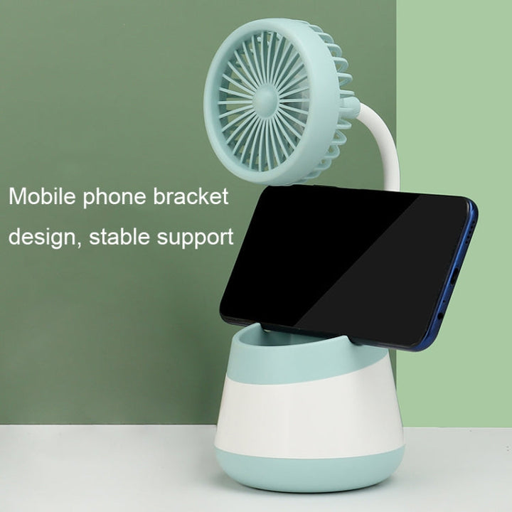276A USB Charging Desktop Pen Holder Fan with Phone Holder Function Dormitory Portable Fan(Pink) | Stornfield