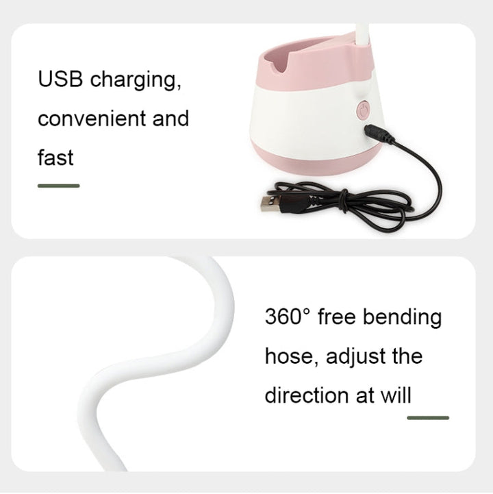 276A USB Charging Desktop Pen Holder Fan with Phone Holder Function Dormitory Portable Fan(Pink) | Stornfield