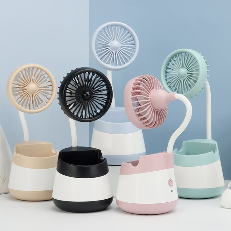 276A USB Charging Desktop Pen Holder Fan with Phone Holder Function Dormitory Portable Fan(Pink) | Stornfield