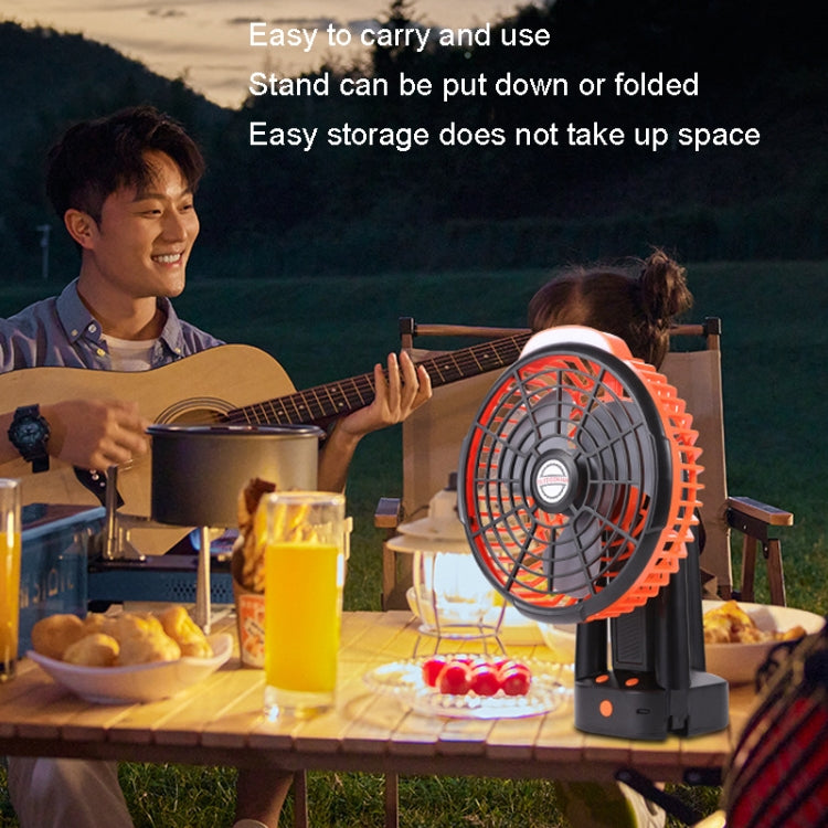 Outdoor Camping USB Charging Fan Tent Swing Head Fan With Tripod LED Light(Black) | Stornfield