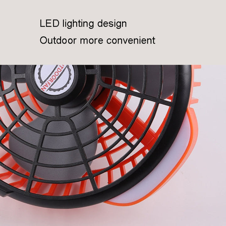 Outdoor Camping USB Charging Fan Tent Swing Head Fan With Tripod LED Light(Black) | Stornfield