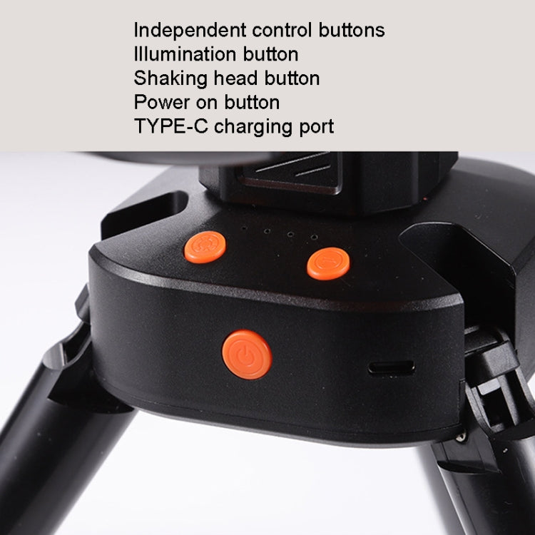 Outdoor Camping USB Charging Fan Tent Swing Head Fan With Tripod LED Light(Black) | Stornfield