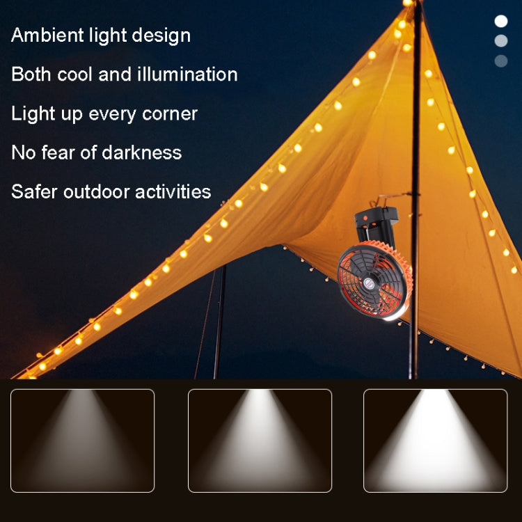 Outdoor Camping USB Charging Fan Tent Swing Head Fan With Tripod LED Light(Black) | Stornfield
