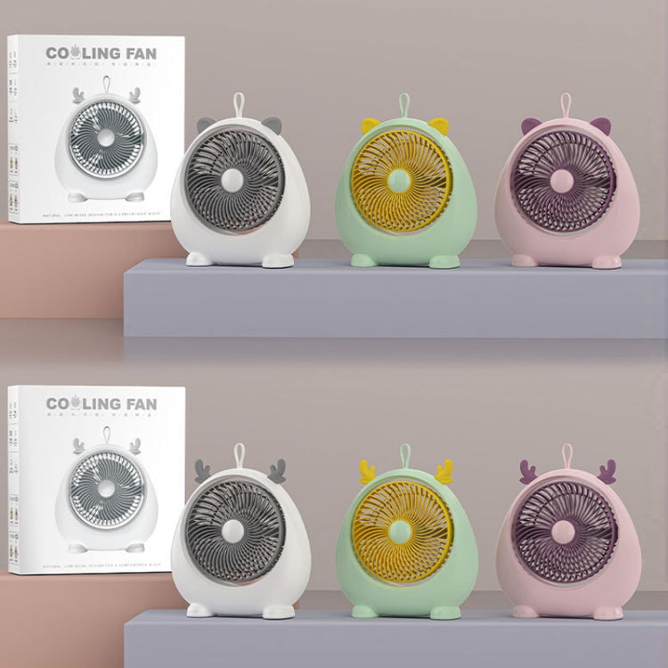 Dormitory Portable Animal Ear Desktop Electric Fan, Style: Charging Version Pink | Stornfield