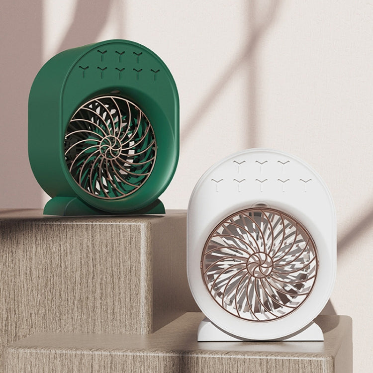 USB Spray Humidification Air Conditioning Fan Small Portable Desktop Air Cooler, Style: Charging (Green) | Stornfield