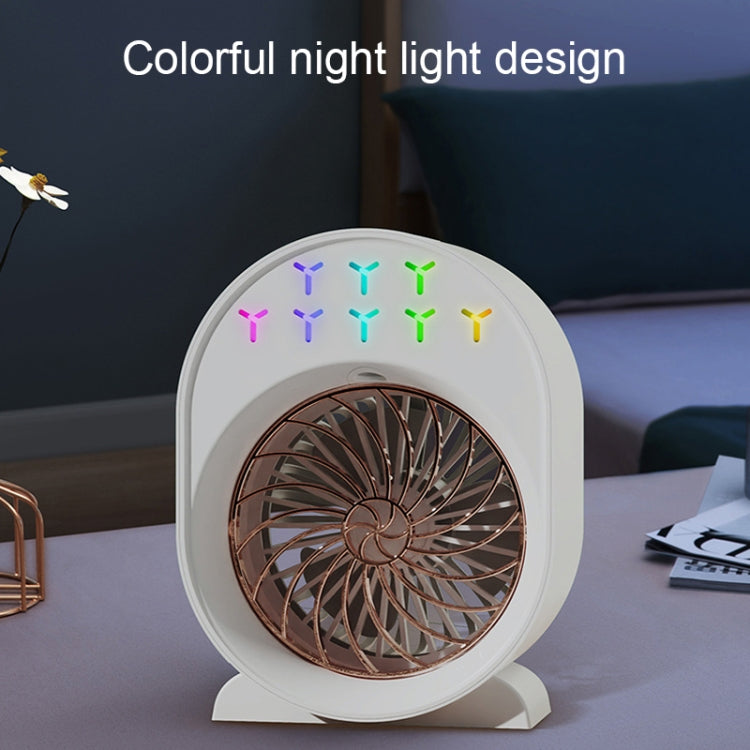 USB Spray Humidification Air Conditioning Fan Small Portable Desktop Air Cooler, Style: Charging (Green) | Stornfield
