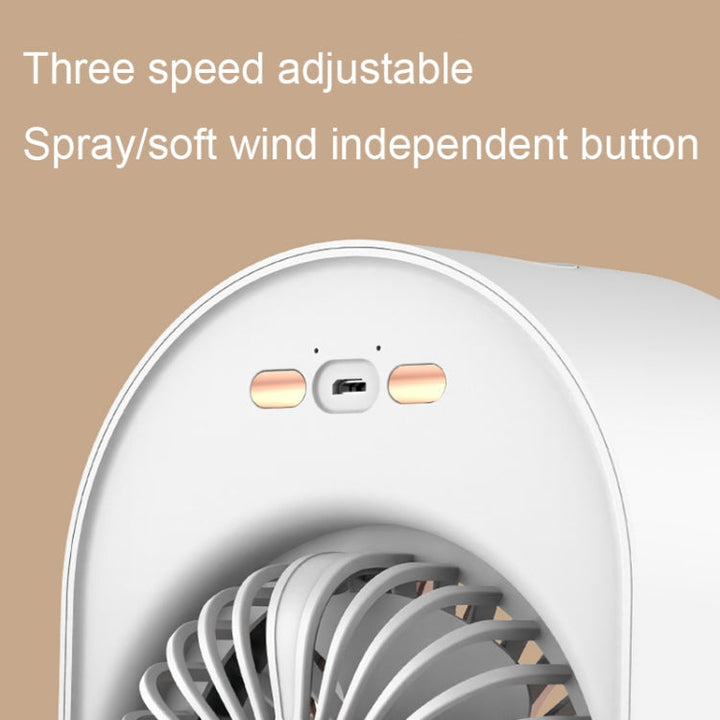 USB Spray Humidification Air Conditioning Fan Small Portable Desktop Air Cooler, Style: Charging (Green) | Stornfield