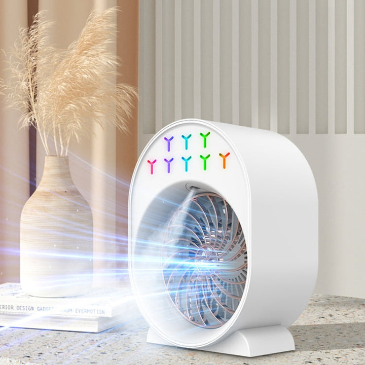 USB Spray Humidification Air Conditioning Fan Small Portable Desktop Air Cooler, Style: Charging (Green) | Stornfield