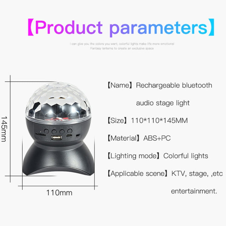 Stornfield | Magic Ball LED Ambient Lights for Home, Sound-Activated Light Balls, Black Charging Model (RGB Colorful 5W)
