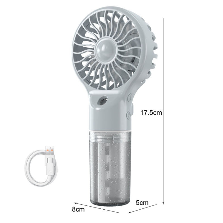 USB Rechargeable Handheld Misting Fan Portable Hydration Electrical Fan(Grey) | Stornfield