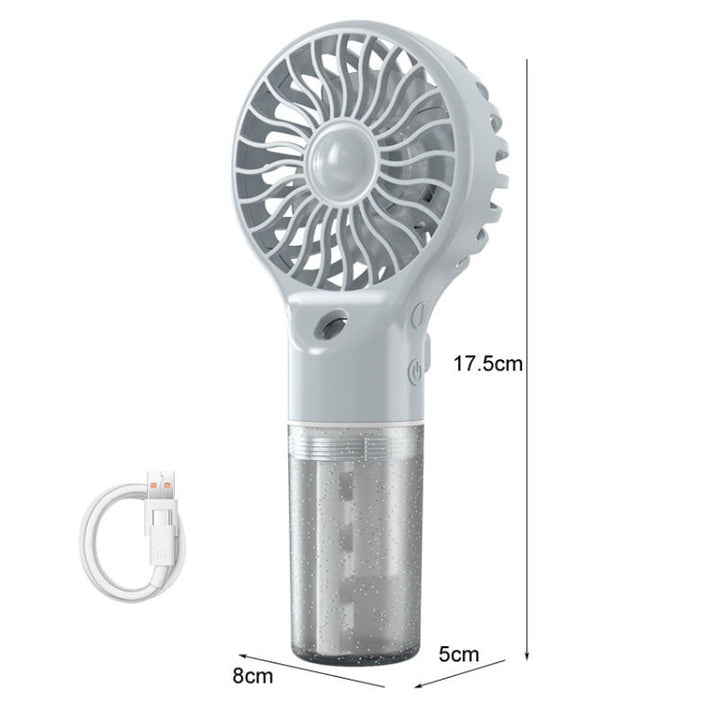 USB Rechargeable Handheld Misting Fan Portable Hydration Electrical Fan(Grey) | Stornfield